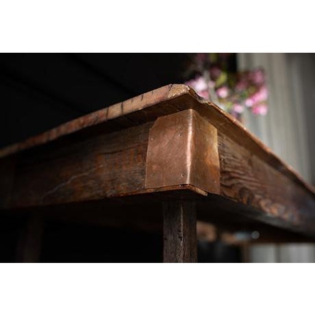 19th Century Reclaimed Wood and Copper Console Table For Sale - Image 15 of 18