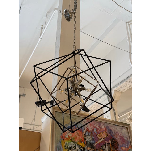 Modern Hudson Valley Lighting Roundout Nine-Light Chandelier For Sale - Image 3 of 12