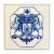 Dutch Delft Blue and White Porcelain Tile With Heraldic Coat of Arms For Sale