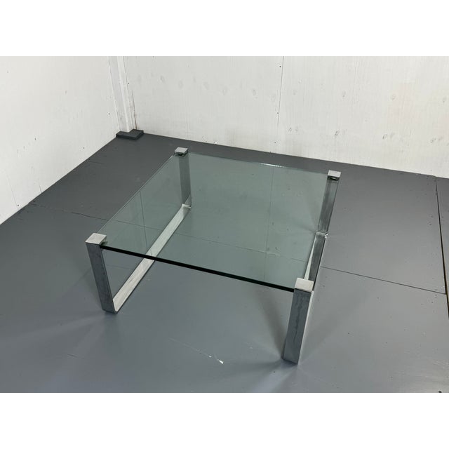 Modernist Chrome Steel and Glass Coffee Table by Ronald Schmitt for Draenert, 1970s For Sale - Image 12 of 12