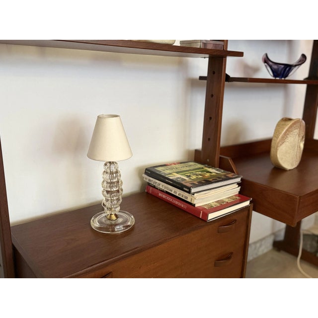 1950s 1950s Italian Murano Glass and Brass Vintage Table Lamp For Sale - Image 5 of 8