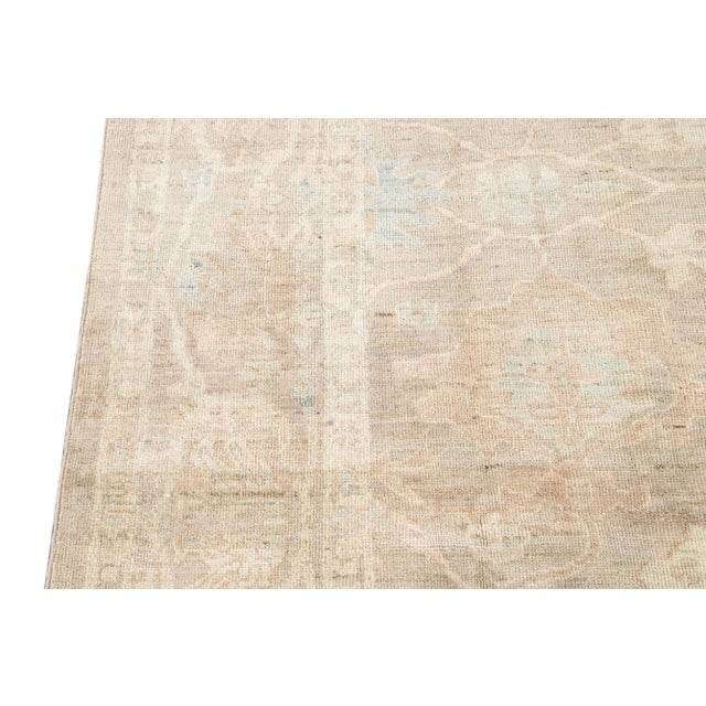 2010s Beige Modern Sultanabad Wool Rug Handmade With Floral Motif For Sale - Image 5 of 7