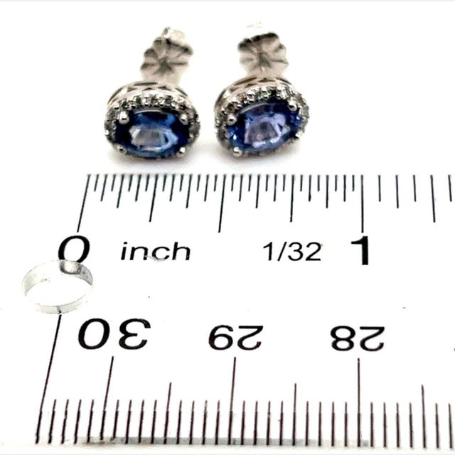 Natural Sapphire Diamond Earrings 14k Gold 1.73 TCW Certified For Sale In New York - Image 6 of 7