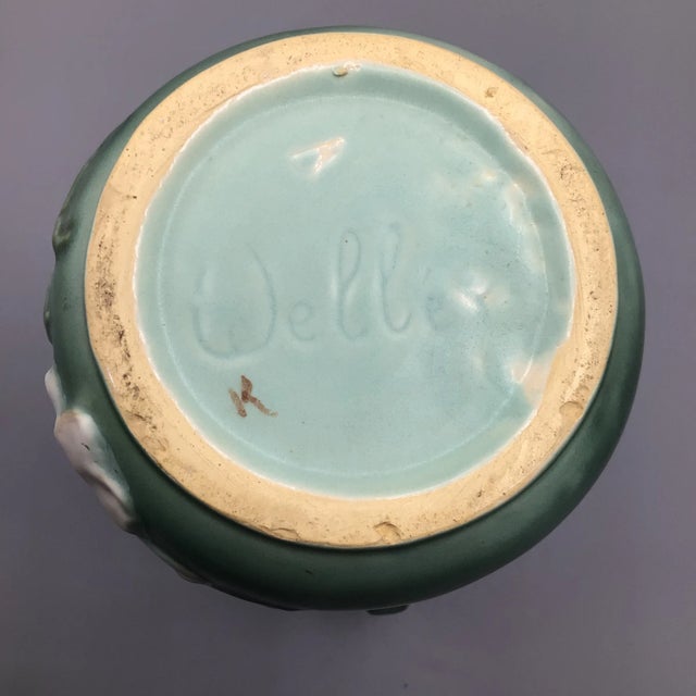 Weller Pottery Wild Rose Double Loop Handled Vase For Sale - Image 10 of 13