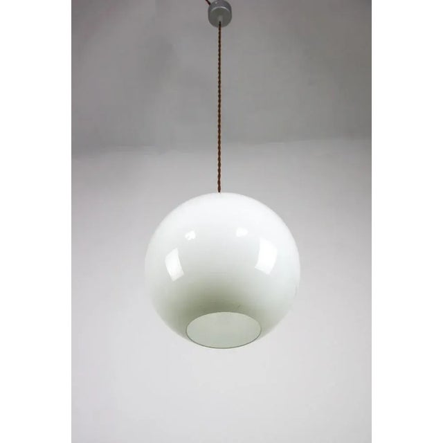 Mid-Century White Glass Pendant Lamp For Sale - Image 13 of 13