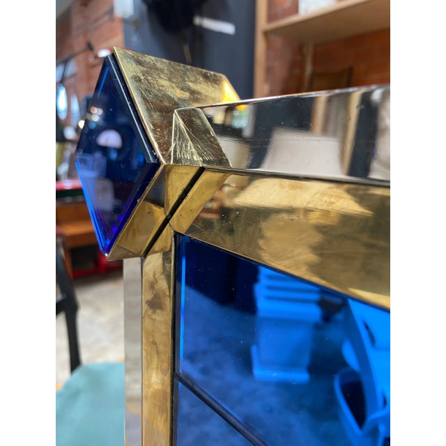 Gold 1980s Italian Mid Century Modern Oversized Wall Mirror For Sale - Image 8 of 10