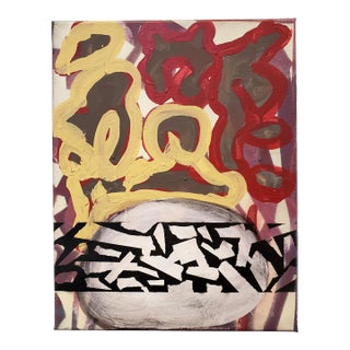 Contemporary Abstract Painting by Lionel Lamy "Fake Eggs for a Fake Omelette" For Sale