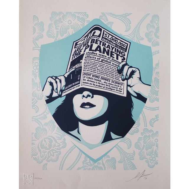 Shepard Fairey (Obey), Global Warning Letterpress, 2016, Serigraph For Sale