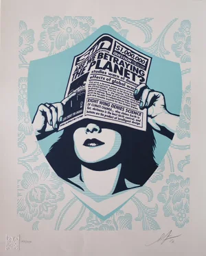 Shepard Fairey (Obey), Global Warning Letterpress, 2016, Serigraph