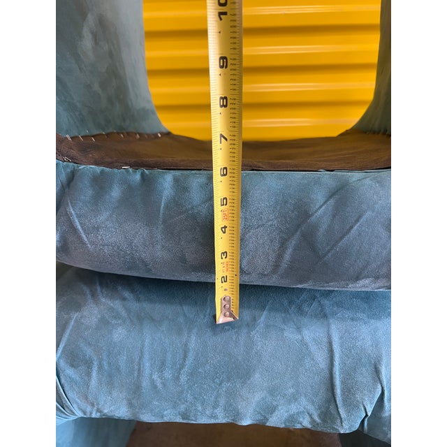 Teal Vintage Post Modern Waterfall Stool For Sale - Image 8 of 9