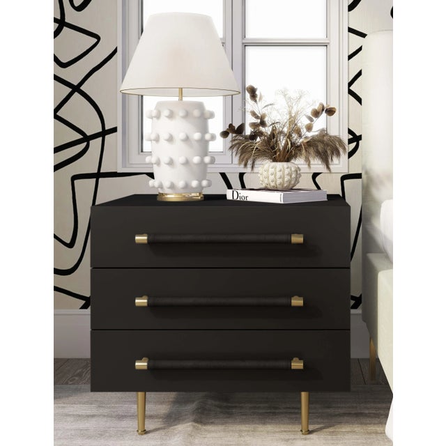 Wood Trident Black Nightstand For Sale - Image 7 of 8