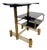 Hungarian Postmodern Brass and Smoked Glass Rolling Hi-Fi Media Stand, 1970s For Sale