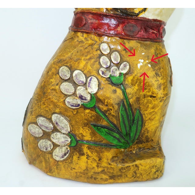 Vintage Mexican Papier Mache Folk Art Cat Sculpture For Sale - Image 11 of 14