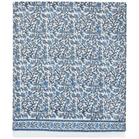 Anna King Bed Blue Fitted Sheet For Sale - Image 6 of 6