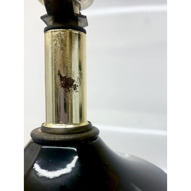 Relocation Super Sale! 1980s Black and Gold Sashed Ceramic Table Lamp For Sale - Image 9 of 10