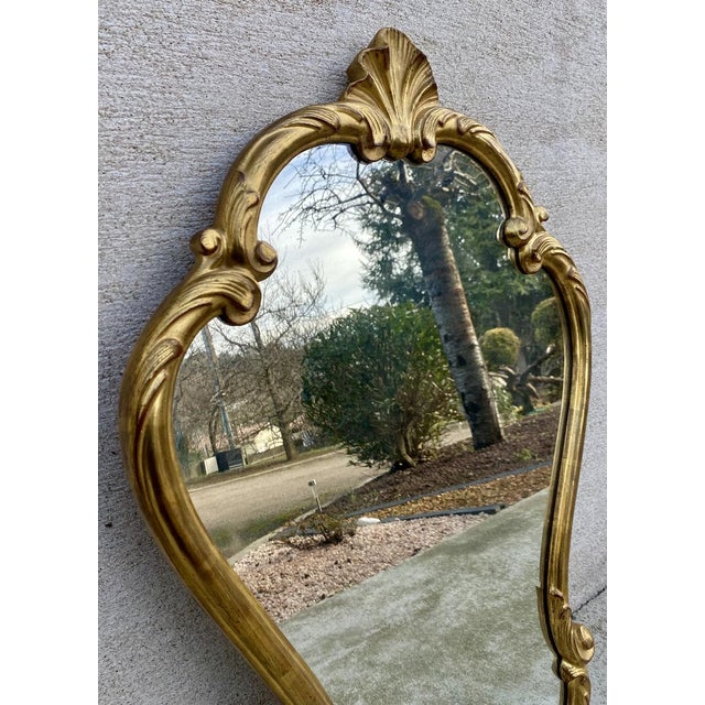 Vintage Baroque Louis XV Style Gilded Wood Mirror, 1890s For Sale - Image 3 of 8