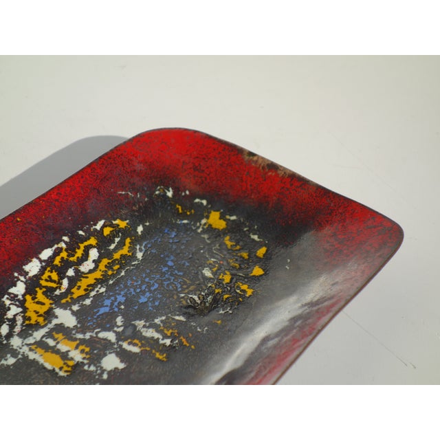 Italian Abstract Enamel and Copper Art Bowl, 1950s For Sale - Image 4 of 6
