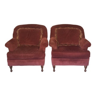 Vintage Corduroy Chairs- A Pair For Sale