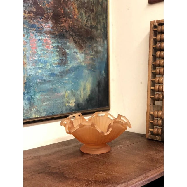 Mid-Century Modern 1970s Vintage Mid-Century Pink Bowl With Winding Detail For Sale - Image 3 of 8