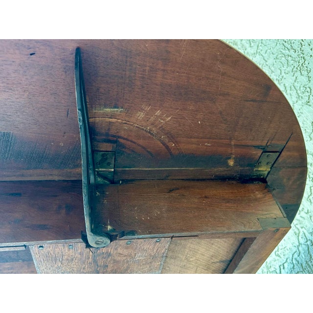 Antique Early 20th Century Solid Wood Drop Leaf Oval Wine Table For Sale - Image 9 of 12