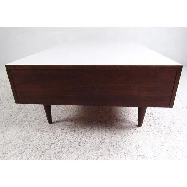 Vintage Modern Coffee Table With Drawers For Sale - Image 4 of 12