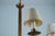 Large Brass Six-Arm Chandelier with Fabric Shades, Germany, 1970s For Sale - Image 9 of 10