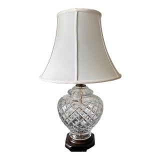 Vintage Cristal d'Albret Lead Crystal Table Lamp France Cut Crystal Base For Sale