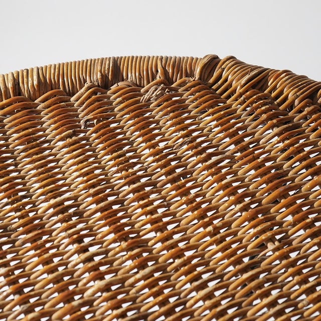 Coffee Table with Round Rattan Top, 1950s For Sale - Image 10 of 13