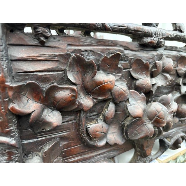 Black Forest Hand-Carved Wooden Planter with Bird Motif, 1800s For Sale - Image 11 of 18
