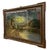 Coastal Vintage Framed Moonlit Windmill Landscape Painting With Coastal Harbor Scene. For Sale - Image 3 of 10