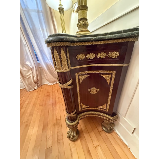 Early 20th Century Rare Neoclassical Ornate Italian Marble Gilded Buffet For Sale - Image 9 of 12