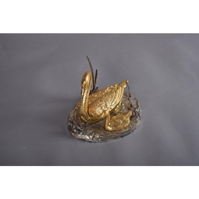 Vintage Bronze Swan and Cygnet Box, 1950s-1960s For Sale - Image 9 of 14
