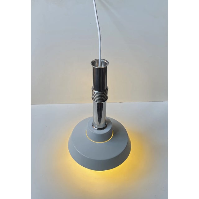 1970s Modern Scandinavian White Multi Shaded Pendant Lamp, 1970s For Sale - Image 5 of 9