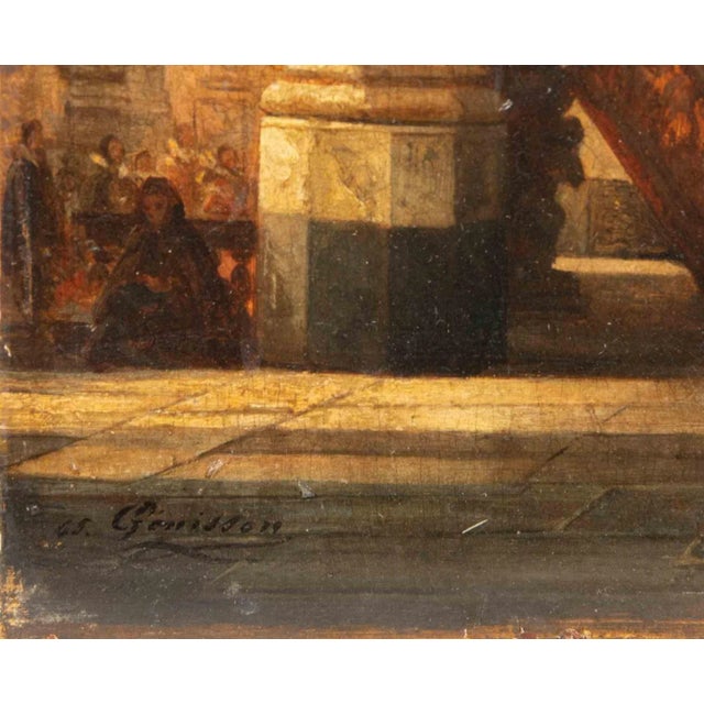 Oil on Board realized by Jules Victor Génisson (1805-1860) in the mid-19th Century. Hand signed lower left. Good...