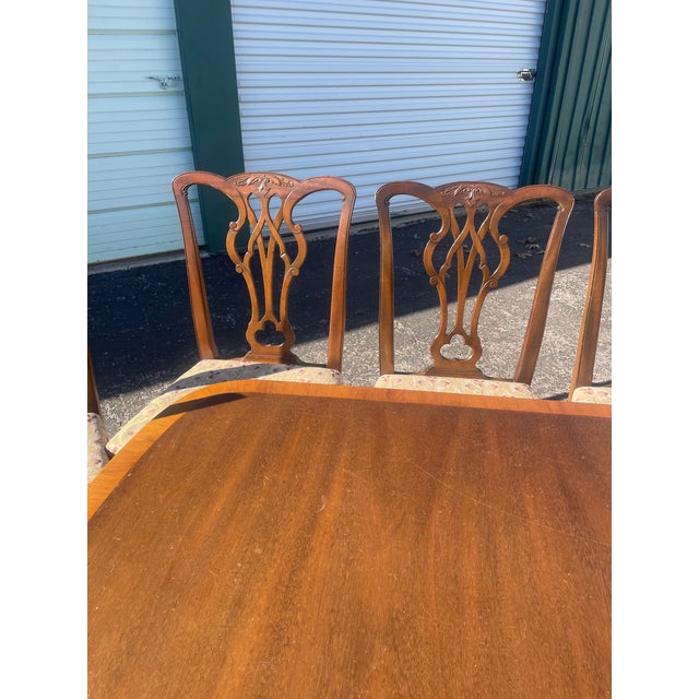 1960s Kittinger 9pc Dining Set W/ Banded Table & 8 Chairs / for Restoration For Sale - Image 14 of 18