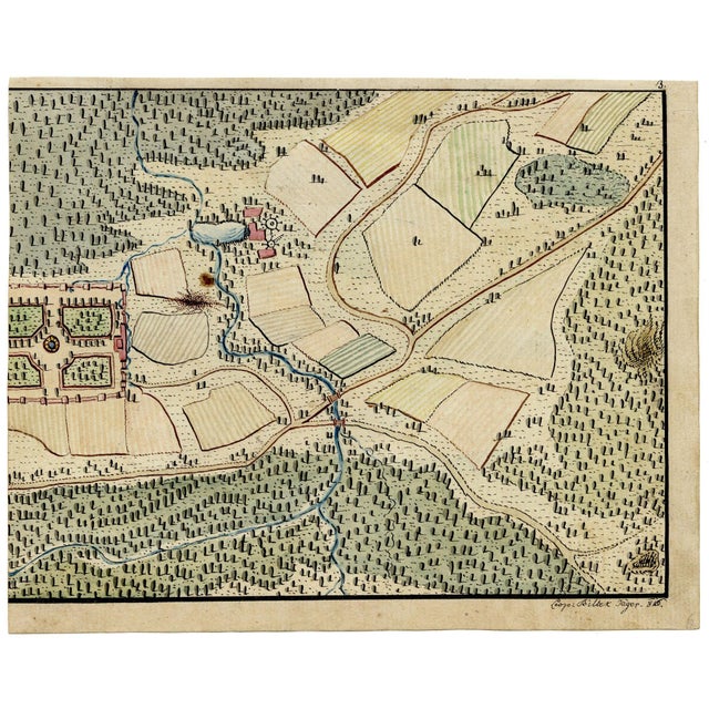 Boho Chic Leopold Billek, Hunting Forest Map, 1800s, Paper For Sale - Image 3 of 8