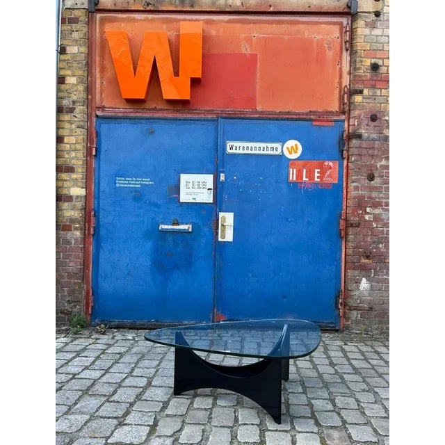 Black Wood Frame and Glass Coffee Table For Sale - Image 5 of 11