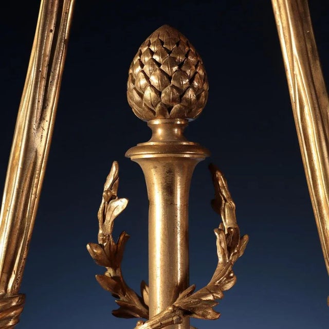 Napoleon III Gilded Bronze Chandelier, Paris, France, 1800s For Sale - Image 5 of 12