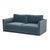 Boho Chic Willow Misty Blue with Pale Blue Piping Modular Performance Velvet Loveseat For Sale - Image 3 of 6