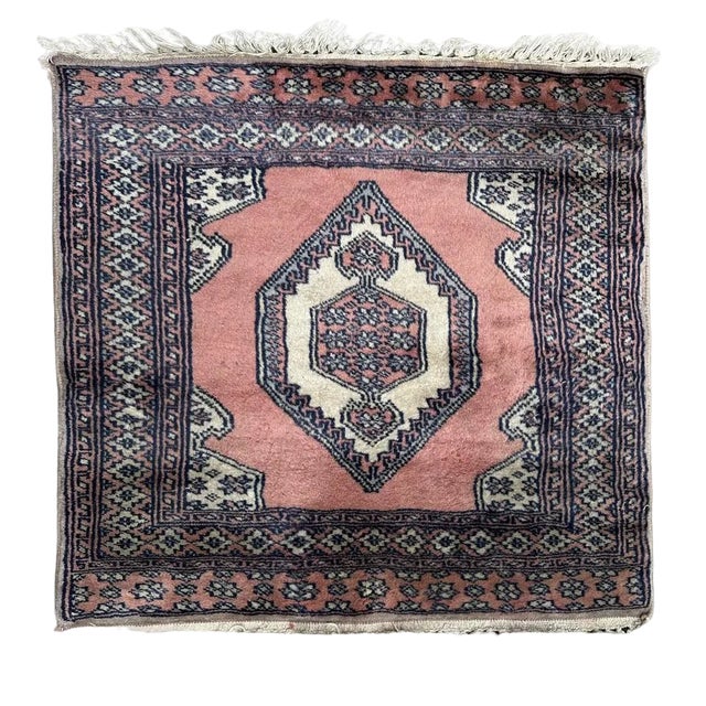 Small Vintage Square Pakistani Rug from Bobyrugs, 1980s For Sale