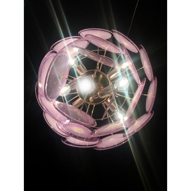 Pink Murano Glass Chandelier by Vistosi For Sale - Image 8 of 16