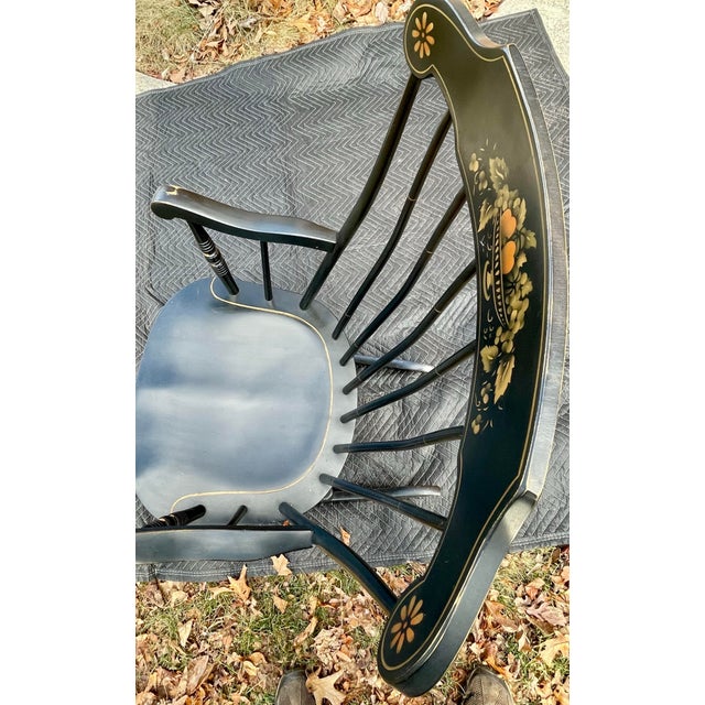 Mid 20th Century S. Bent & Bros. Hitchcock Style Bent Back Rocking Chair For Sale - Image 6 of 12