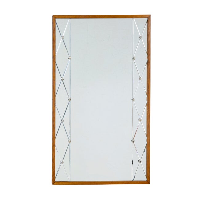 Mid Century Scandinavian Segmented Wall Mirror By G&T Circa 1960. Large mirror that would be a focal point for many rooms...