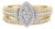 14K Yellow Gold Plated Sterling Silver 1/2 Cttw Marquise Cluster Diamond Bridal Set - Size 7 For Sale