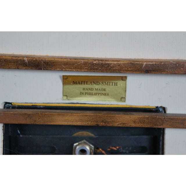 Late 20th Century Maitland Smith Wrought Iron Tesselated Stone Marble Wall Sconce Light For Sale - Image 6 of 11