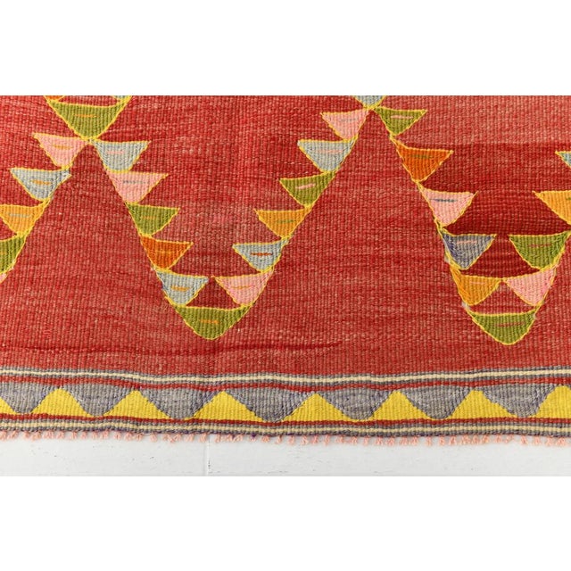 Red Vintage Wool Kilim Rug For Sale - Image 8 of 14