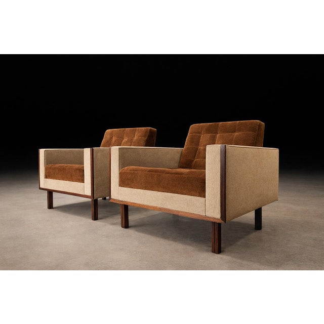 Pair of Brazilian Modern Armchairs by Móveis Cimo, Rosewood, Cognac Mohair & Camel Wool, 1960s For Sale - Image 13 of 13