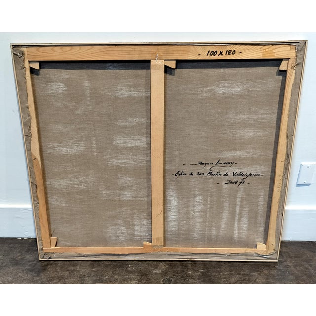 Colorful Mid Century Modern Color Block Painting of St Martin Church by Jacques Lamy For Sale - Image 9 of 10