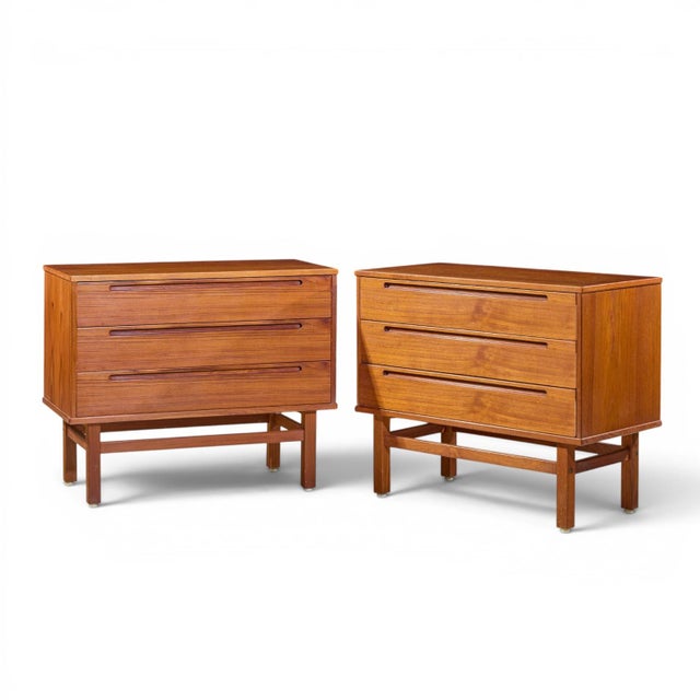 Mid-Century Modern Nils Jonsson for Tørring Møbelfabrik Mid Century Danish Teak Dresser Chest of Drawers - Pair For Sale - Image 3 of 12