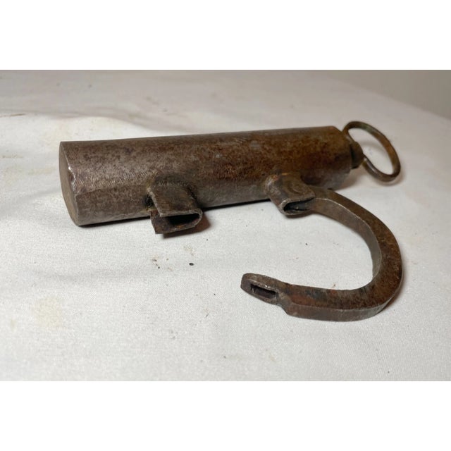 Rare Antique Early 19th Century American Forged Steel Door Lock Mechanism 1800's For Sale - Image 4 of 8